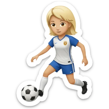 blond soccer girl, dribbling sticker