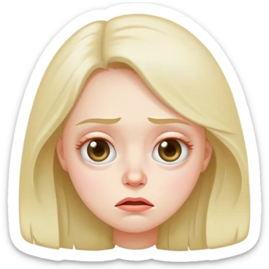 a girl emoji, with a hangover face  sticker