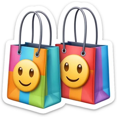 2 beautiful shopping bag sticker