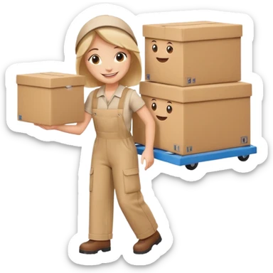 Box Carrier + dolly, Apartment Movers. sticker