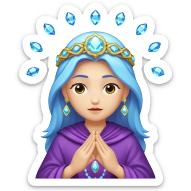 mystic character nodding with crystal halo sticker