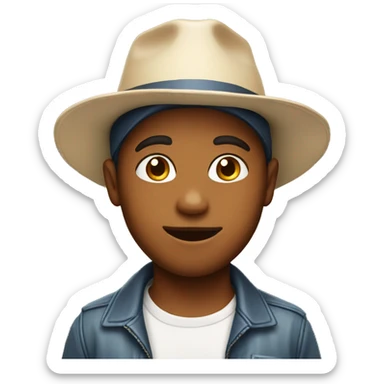 a boy with a hat and milkshake sticker