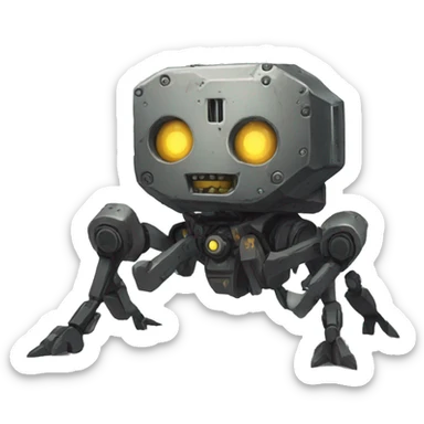 Vault bot as a ghoul crawling on the ground sticker