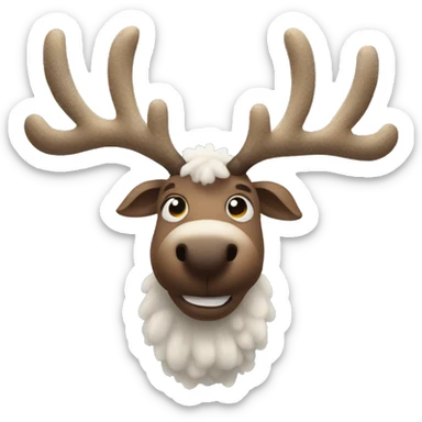 woolly reindeer sticker