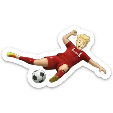 blonde liverpool player kicking sticker