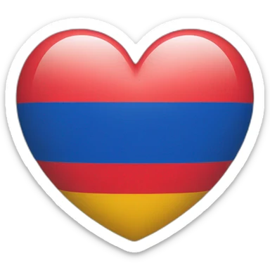 heart with the flag of Armenia and Central Africa inside sticker