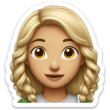 Attractive girl emoji with a playful charm, expressive eyes, and a soft-spoken demeanor sticker