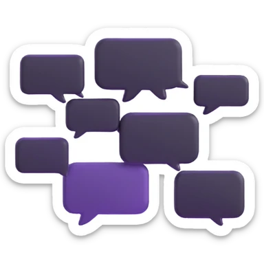 multiple chat bubbles connected together in a group conversation sticker
