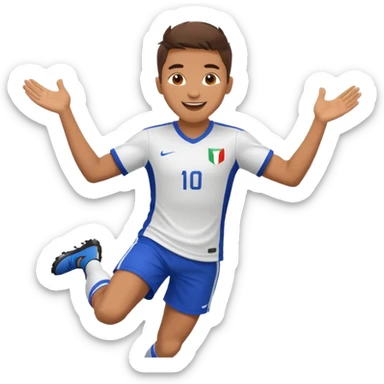 soccer player celebrating a goal sticker