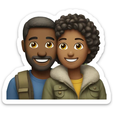 smiling couple outdoors together sticker