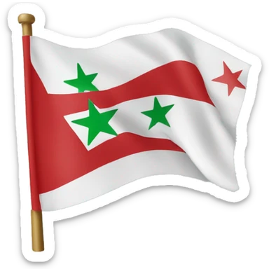 Independent free Syria flag with 3 red stars in the middle sticker