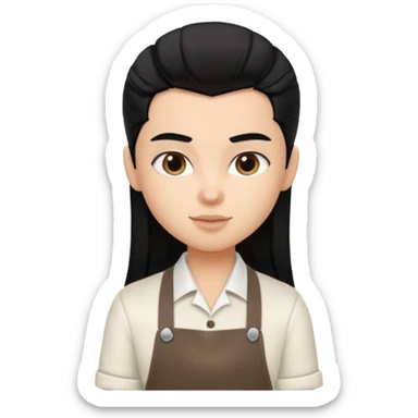 a pretty bratz barista. black hair. male sticker