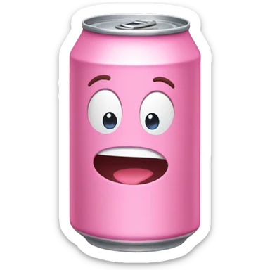 A baby pink cola can sticker