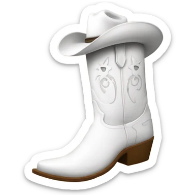 White cowboy boot  sticker