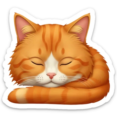 Orange Tabby Cat sleepy sticker