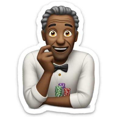 Crazy man gambling sticker