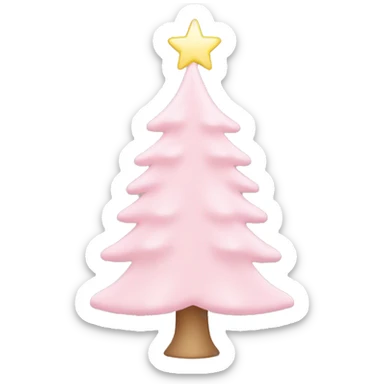 Light Pink Christmas tree with no visible trunk and a white star on top sticker