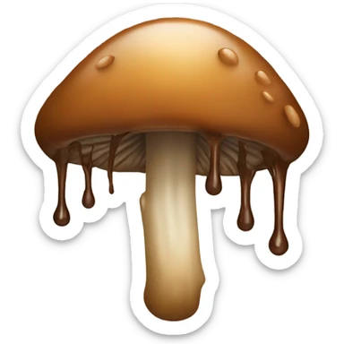 brown dripping mushroom sticker