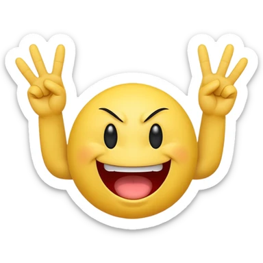 Smiley face with a attitude face and flipping his middle fingers of both hands and both feets sticker