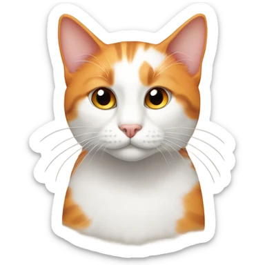 Orange and white cat named boiboi sticker