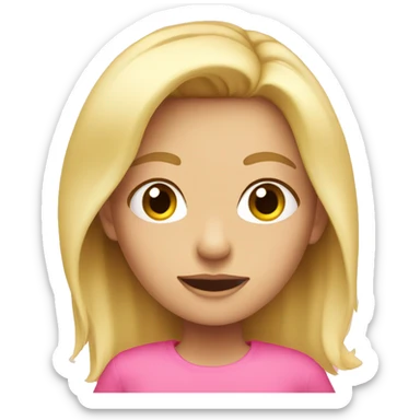 Blonde girl in the pink bad sticker