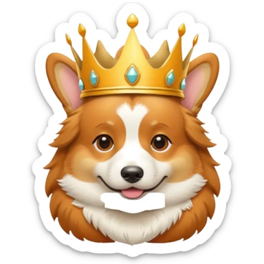 Corgi with crown sticker