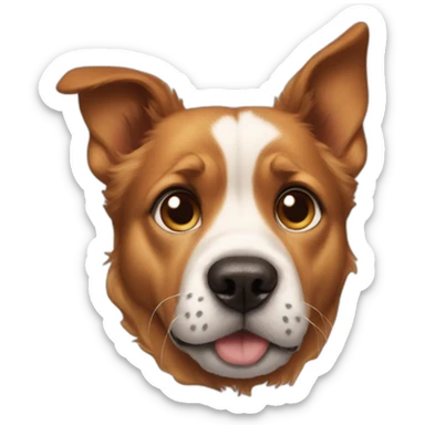 a dog with the face of robert downey jr sticker