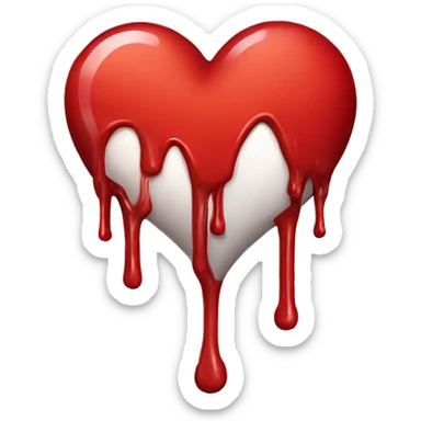 Heart dripping sticker