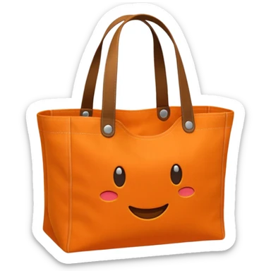 Reusable orange Tote Bag sticker