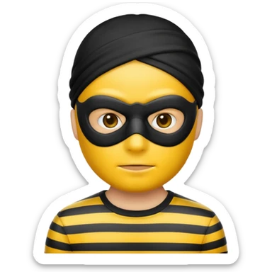 Make a robber emoji with yellow skin sticker