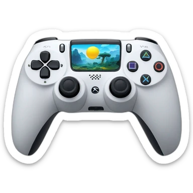 playstation 5 controller with sun strip and color tree and Smurf and kok  sticker