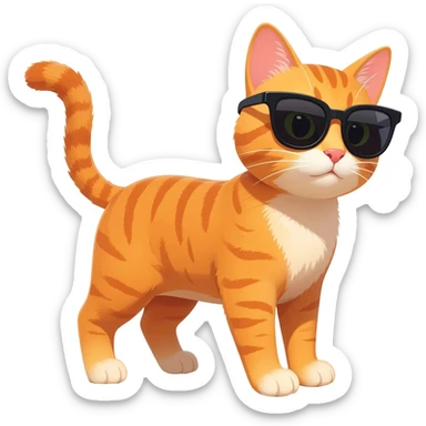 Cat wearing sunglasses sticker