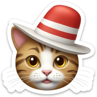 Cat in the hat sticker