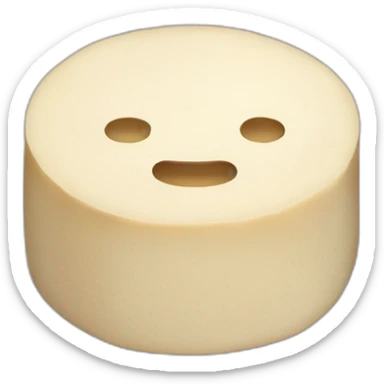 round tofu with a grid pattern on top sticker