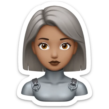 gray metal painted girl bust face included no skin color sticker