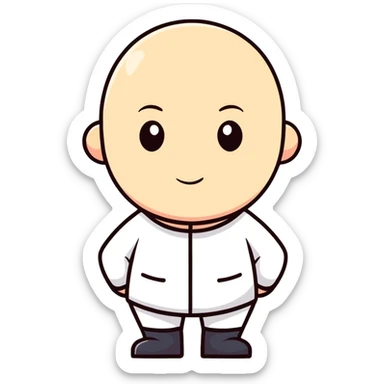 bald figure in solitude sticker