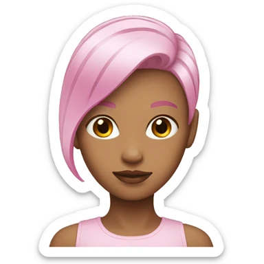 Girl With Pink Side Shaved Hairstyle sticker