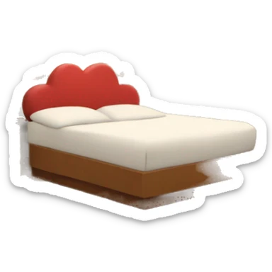 Motel Heart shaped bed with a cat on it inviting you to pet it sticker