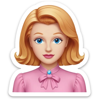 Ginger Rogers with blue eye, pink outfit sticker