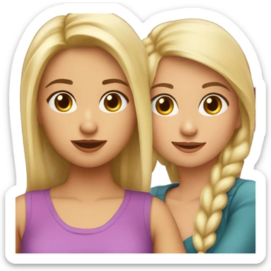 Dos amigas una morena y la otra rubia con este corazon💗 sticker