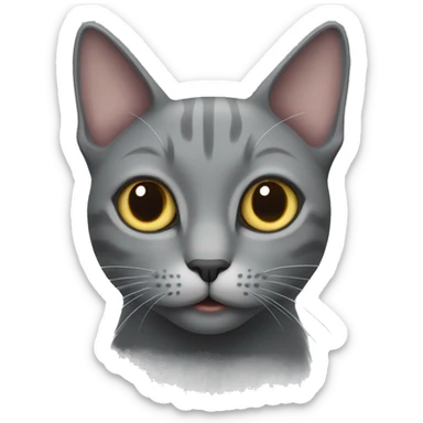A grey cat  sticker