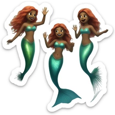 merpeople: Underwater-dwelling beings with the upper body of a human and the lower body of a fish, known for their beautiful singing voices and protective nature. sticker