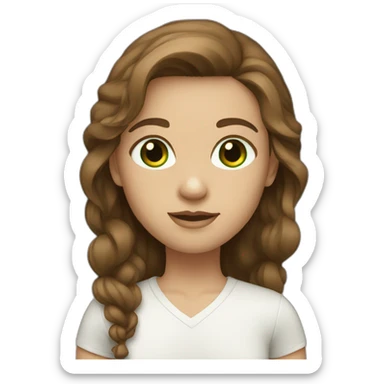 someone with brown hair, light skin color and green eyes sticker