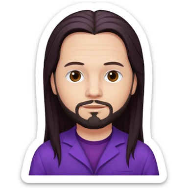 Jonathan Davis long dark brown hair, purple outfit sticker