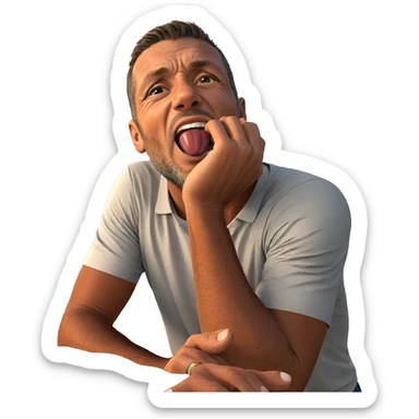 boy by the ocean shore sticker