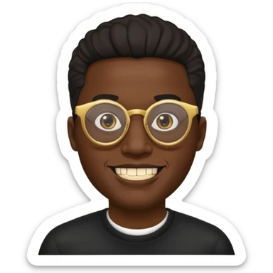 Black man with gold teeth and black glasses sticker