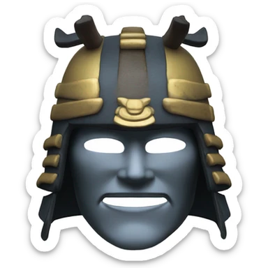 A very beautiful and empty samurai helmet with a horizontal gradient between the colors of which here are the codes: #48015D and #EA0045 sticker