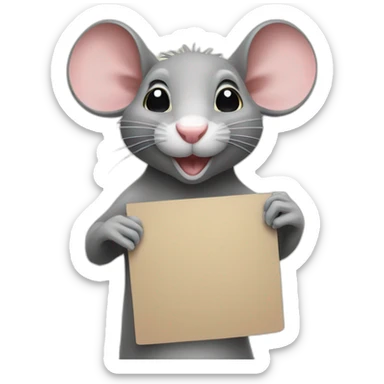 rat demonstrating holding sign sticker