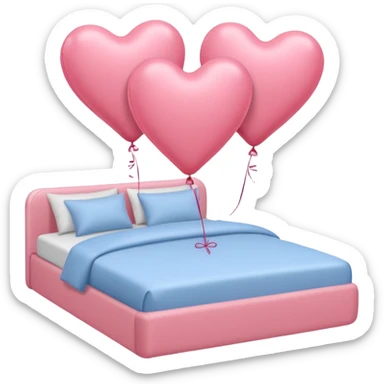 powder colored heart shaped balloons for bed sticker