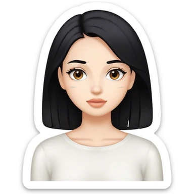 Skin care girl, Black hair  sticker